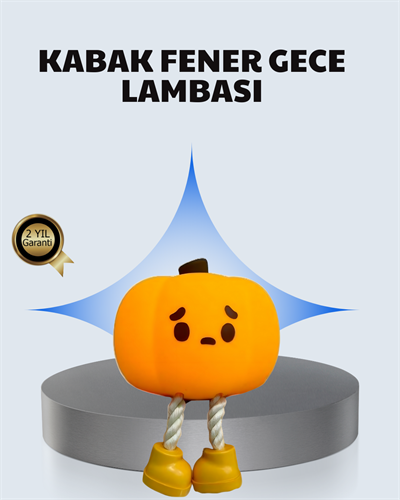 Pumpkin LED Gece Lambası Üç Kademeli Işık Ayarlı