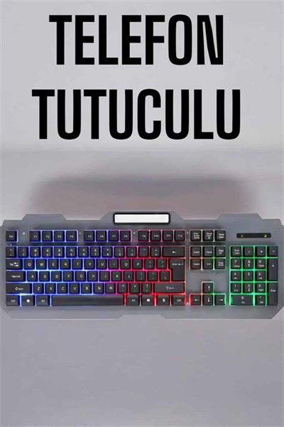 Q Klavye RGB Işıklı Klavye Ve Mouse Seti Kablolu Mouse Hediyeliş