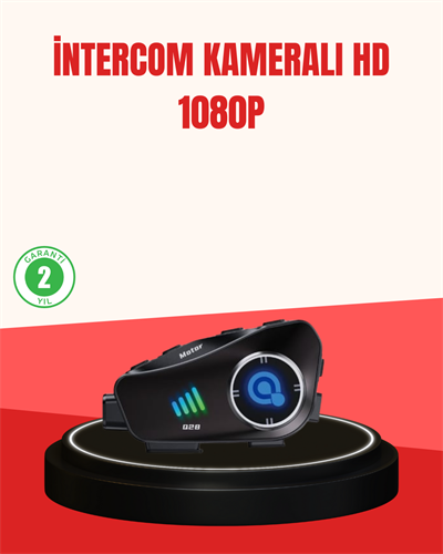 Q28 Kameralı Motosiklet Kask Kulaklık Bluetooth 5.3 Su Geçirmez 1080P HD