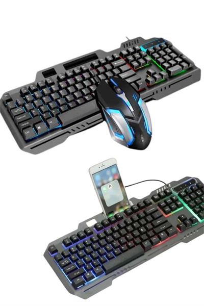 RGB Işıklı Gaming Oyuncu Klavye Q Klavye Mouse Hediyeli