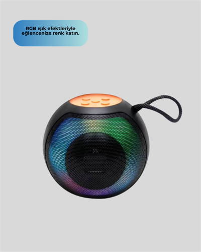 RGB Işıklı Taşınabilir Kablosuz Bluetooth Hoparlör
