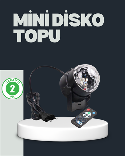 RGB LED Disko Küresi 7 Modlu Uzaktan Kumandalı