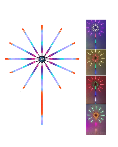 RGB LED Duvar Dekoru Sökülebilir Kollu Havai Fişek Işık Sistemi