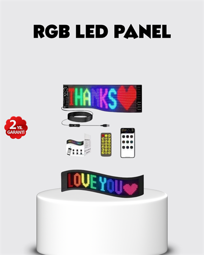 RGB LED Panel – USB Güç Girişli, GIF ve Yazı Gösterimli Akıllı Ekran