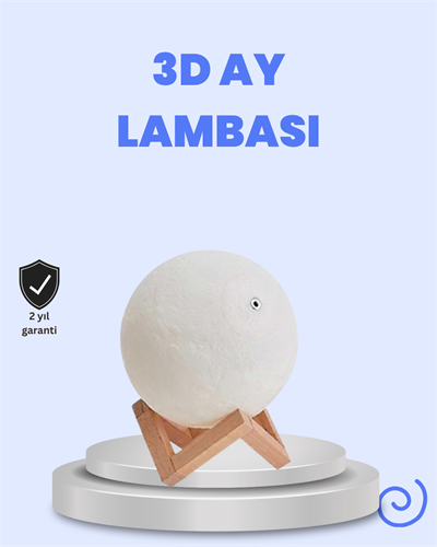 RGB Modlu 16 Renkli Ay Gece Lambası 3D Baskı