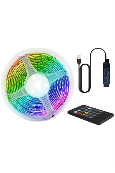 RGB Şerit Led 10 Metre Led Işık Kumanda ile Kontrol RGB