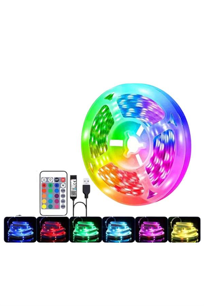 RGB Şerit Led 10 Metre Led Işık Kumanda ile Kontrol RGB