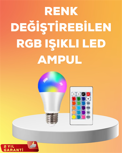 RGB Uzaktan Kumandalı LED Ampul 16 Renk A Kalite 2025 Model Orijinal