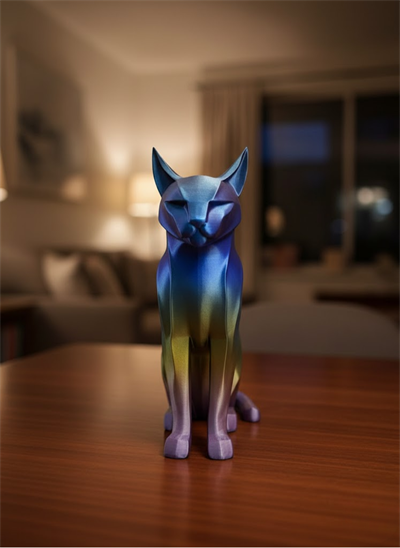 Rainbow Renkli Kedi Biblosu Dekoratif Masa ve Raf Süsü