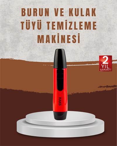 Raks Leo Burun Kulak Tüy Alma Makinesi 45 dk Şarj Süreli Kırmızı