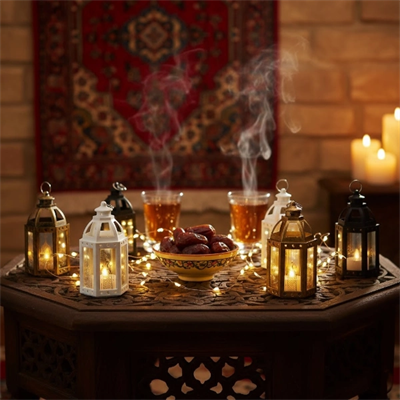 Ramazan Temalı Büyük Altıgen Açık Kubbe LED Lamba