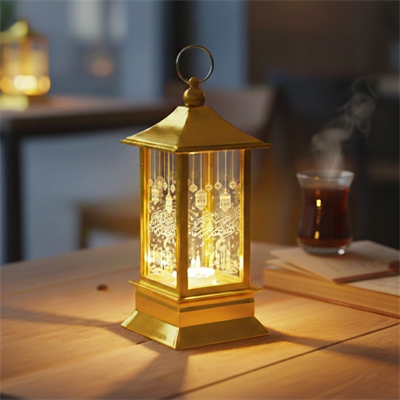 Ramazan Temalı Gold Kare Kubbe LED Lamba
