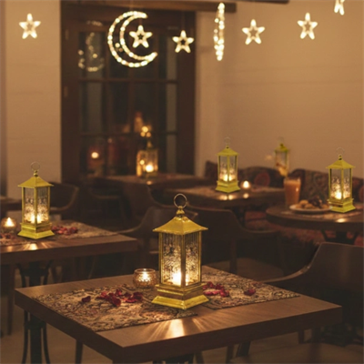 Ramazan Temalı Gold Kare Kubbe LED Lamba