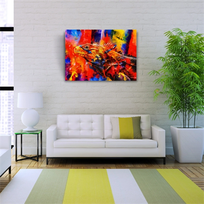 Rengarenk İguana Kanvas Tablo 50 x 70