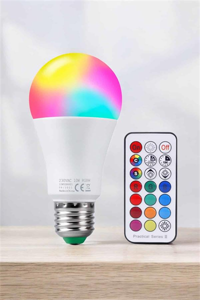 Renk Değiştirebilen RGB Işıklı Led Ampul A+Enerji 15 Watt Led Işık