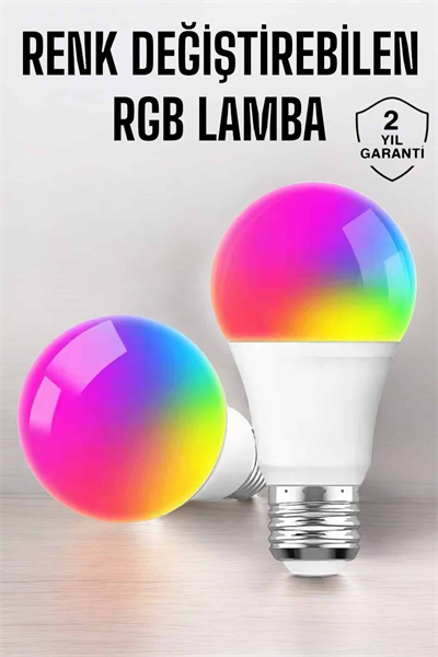 Renk Değiştirebilen RGB Işıklı Led Ampul A+Enerji 15 Watt Led Işık