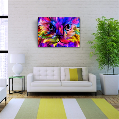 Renk Paletindeki Kedi Kanvas Tablo 50 x 70