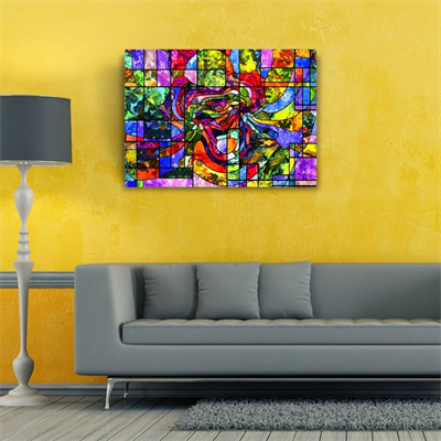 Renklerin Dansı Soyut Çalışma Kanvas Tablo 50 x 70