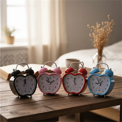 Renkli Kalp Masa Çalar Saati