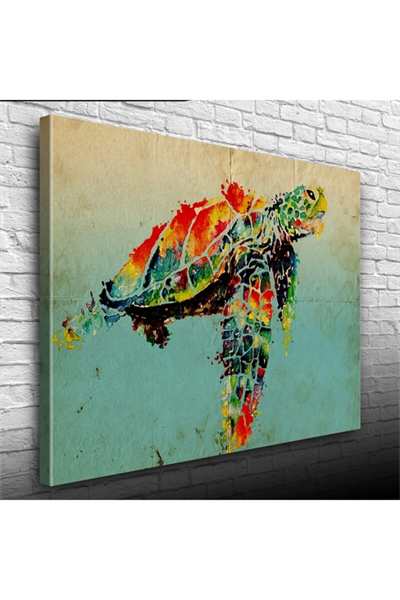Renkli Kaplumbağa Canvas Tablo (50x70)