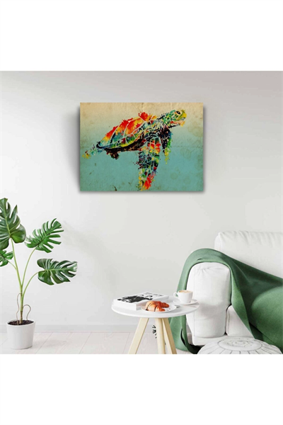 Renkli Kaplumbağa Canvas Tablo (50x70)