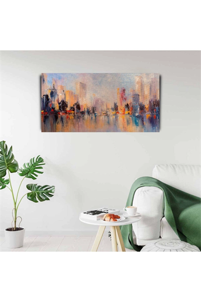 Renkli Kayıp Şehir Canvas Tablo (60x120)