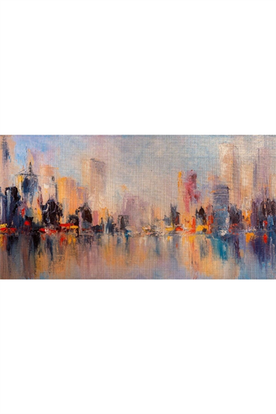 Renkli Kayıp Şehir Canvas Tablo (60x120)