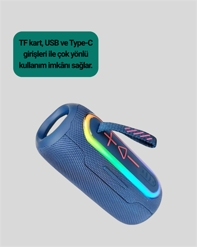 Renkli LED Işıklı Kablosuz Hoparlör IP67 Sertifikalı