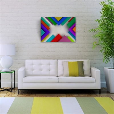 Renkli Üçgenler Kanvas Tablo 50 x 70