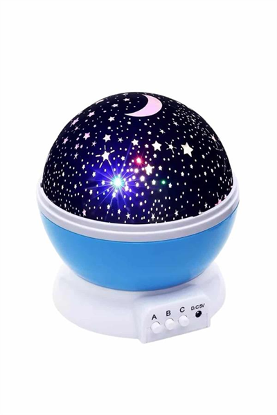 Renkli Yıldızlı Gökyüzü Projeksiyon Gece Lambası Pilli ve USB Kablolu