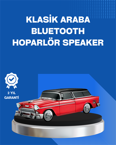 Retro Araba Şekilli Kablosuz Bluetooth Hoparlör