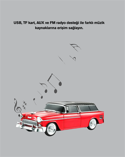 Retro Araba Şekilli Kablosuz Bluetooth Hoparlör