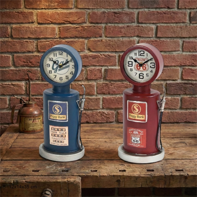 Retro Benzin Pompası Tasarımlı Masaüstü Saat