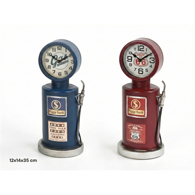 Retro Benzin Pompası Tasarımlı Masaüstü Saat