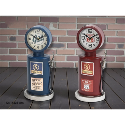 Retro Benzin Pompası Tasarımlı Masaüstü Saat