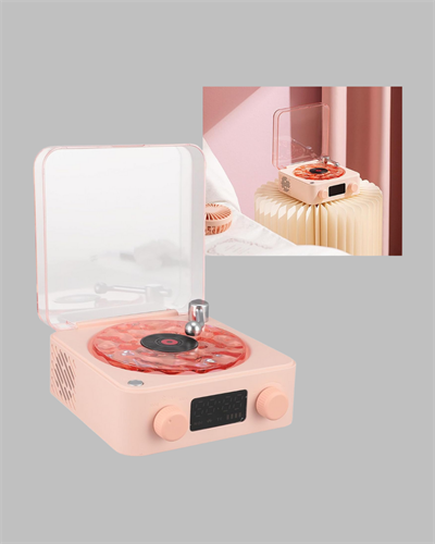 Retro Bluetooth Hoparlör PEMBE