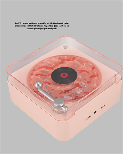 Retro Bluetooth Hoparlör PEMBE