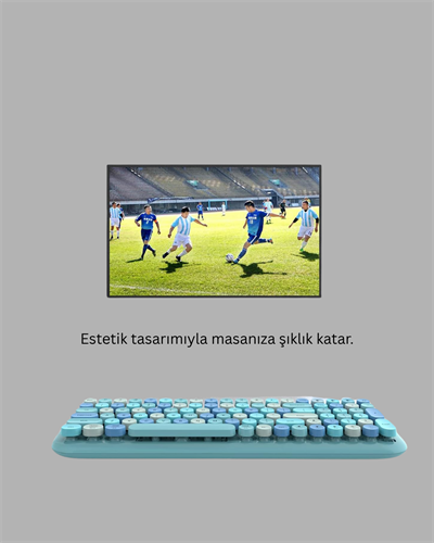 Retro Daktilo Stilli Kablosuz Klavye Mouse Seti – Sessiz ve Şık