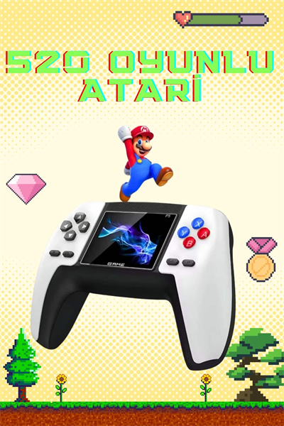 Retro Konsol P5 Uyumlu Taşınabilir 520 Oyunlu Kablosuz Game Stick
