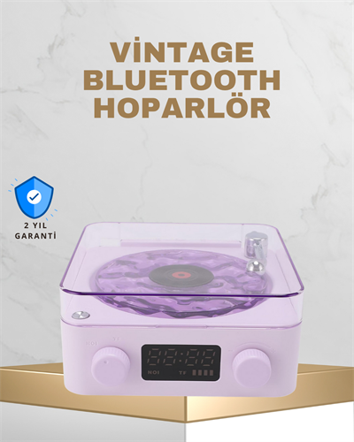 Retro Pikap Tasarımlı Bluetooth Hoparlör – Projektörlü Şarjlı Lamba