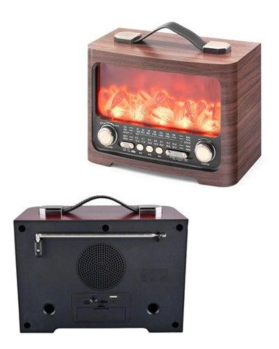Retro Şömine Tasarımlı Bluetooth Hoparlör FM Radyo USB TF Kart Müzik Çalar