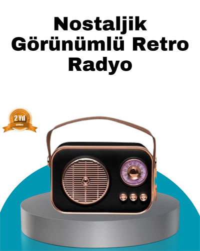 Retro Tarz Kablosuz Radyo – Bluetooth, USB ve TF Kart Girişli