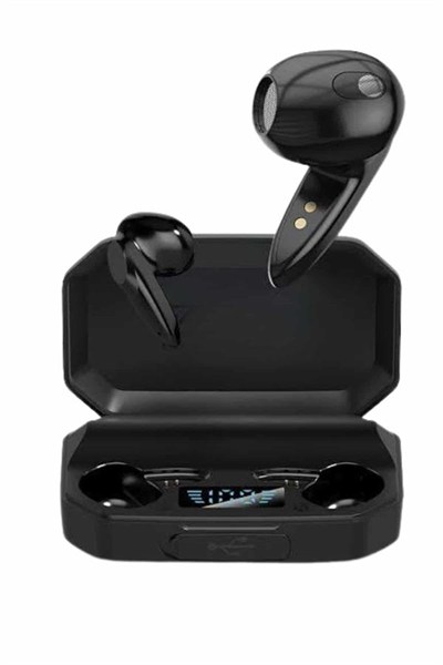 Rgb Işıklı Çift Mikrofonlu Siyah Profesyonel  Kulaklığı Kablosuz Kulakiçi