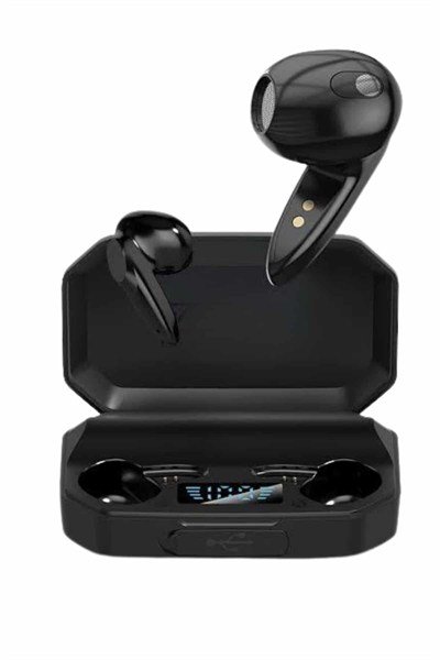 Rgb Işıklı Çift Mikrofonlu Siyah Profesyonel  Kulaklığı Kablosuz Kulakiçi