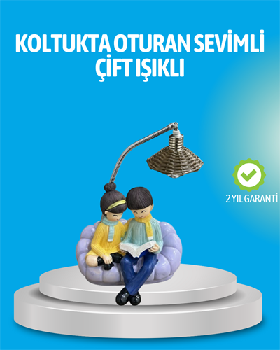 Romantik Çift Figürlü Okuyan Çift Masa Lambası Dekoratif LED Aydınlatma