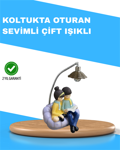 Romantik Çift Temalı Dekoratif Masa Lambası Yumuşak LED Işık