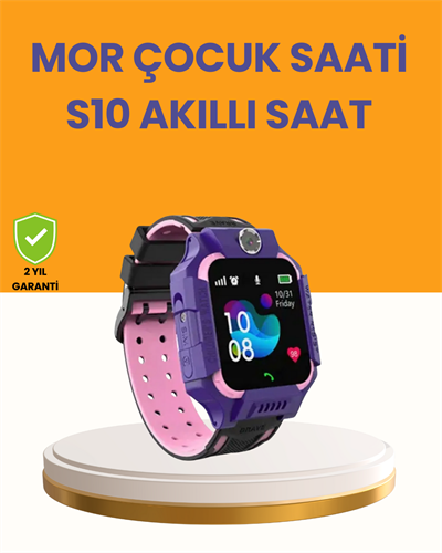S10 Mor Akıllı Çocuk Saati Konum Takip ve Güvenlik Özellikli