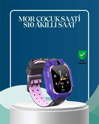 S10 Mor Çocuk Takip Saati Elektronik Bariyer ve Sesli Mesaj Destekli
