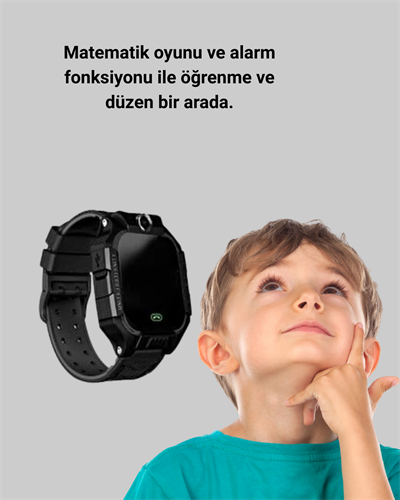 S10 Siyah Çocuk Takip Saati Güvenli Alan Uyarısı ve Sesli Mesaj