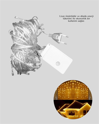 SAÇAKLI 4 METRE PERDE LED